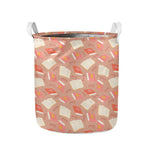 Reading Books And Glasses Pattern Print Collapsible Laundry Basket