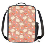 Reading Books And Glasses Pattern Print Crossbody Lunch Bag