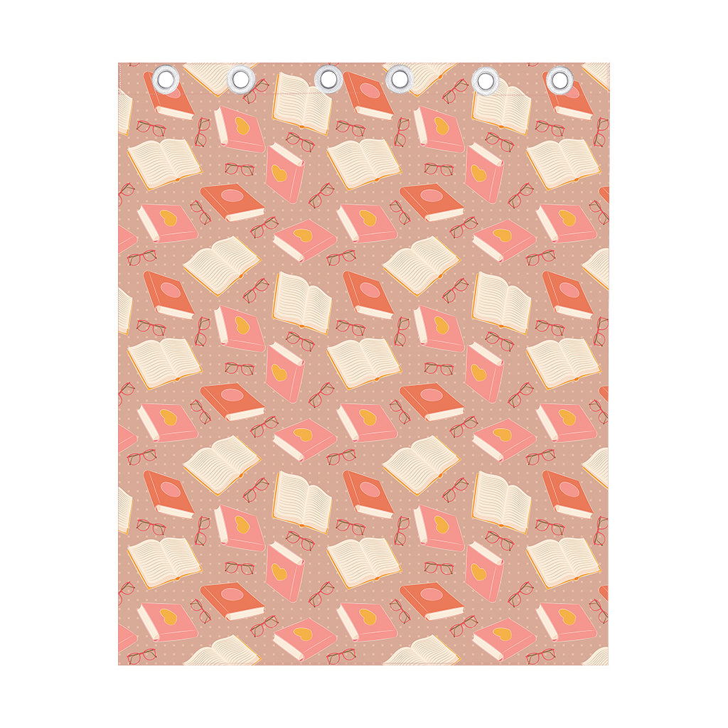 Reading Books And Glasses Pattern Print Curtain