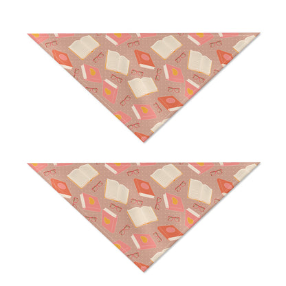 Reading Books And Glasses Pattern Print Dog Bandana