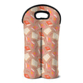 Reading Books And Glasses Pattern Print Double Neoprene Wine Tote