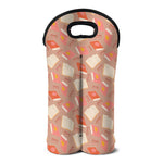 Reading Books And Glasses Pattern Print Double Neoprene Wine Tote