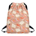 Reading Books And Glasses Pattern Print Drawstring Backpack