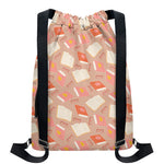 Reading Books And Glasses Pattern Print Drawstring Backpack