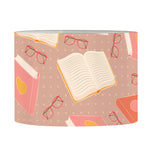 Reading Books And Glasses Pattern Print Drum Lamp Shade