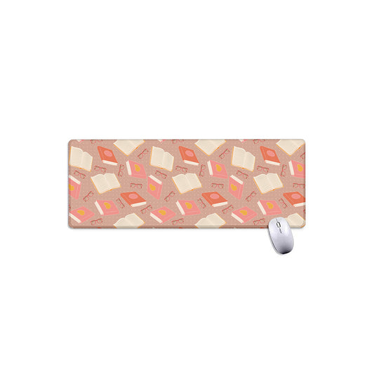 Reading Books And Glasses Pattern Print Extended Mouse Pad