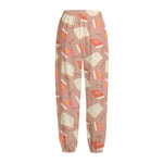 Reading Books And Glasses Pattern Print Fleece Lined Knit Pants