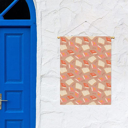 Reading Books And Glasses Pattern Print Garden Flag
