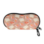 Reading Books And Glasses Pattern Print Glasses Case
