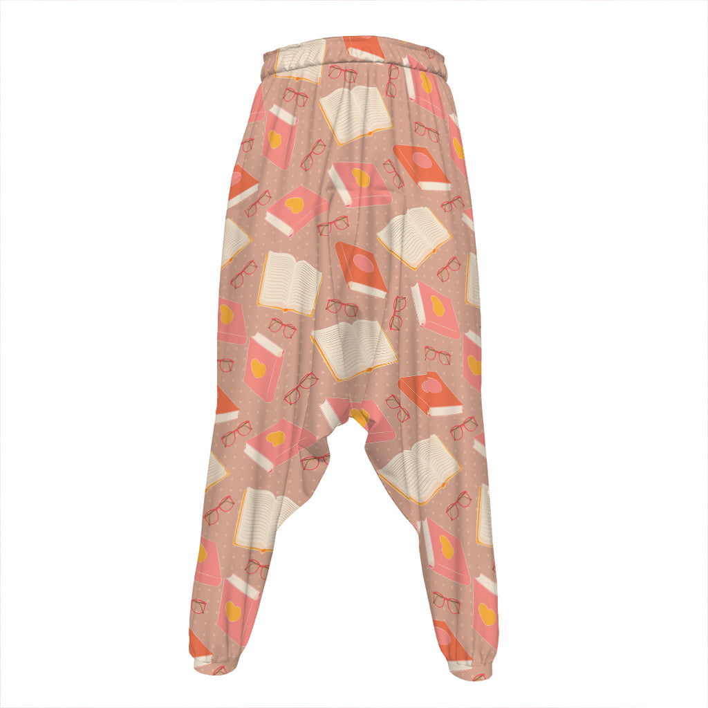 Reading Books And Glasses Pattern Print Hammer Pants