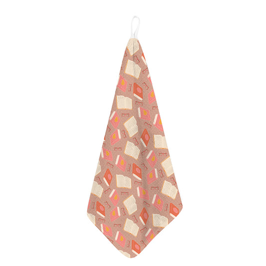 Reading Books And Glasses Pattern Print Hand Towel