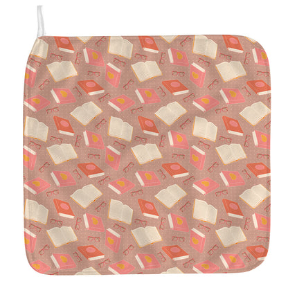 Reading Books And Glasses Pattern Print Hand Towel