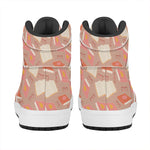 Reading Books And Glasses Pattern Print High Top Leather Sneakers