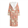 Reading Books And Glasses Pattern Print Hooded Bathrobe