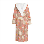 Reading Books And Glasses Pattern Print Hooded Bathrobe