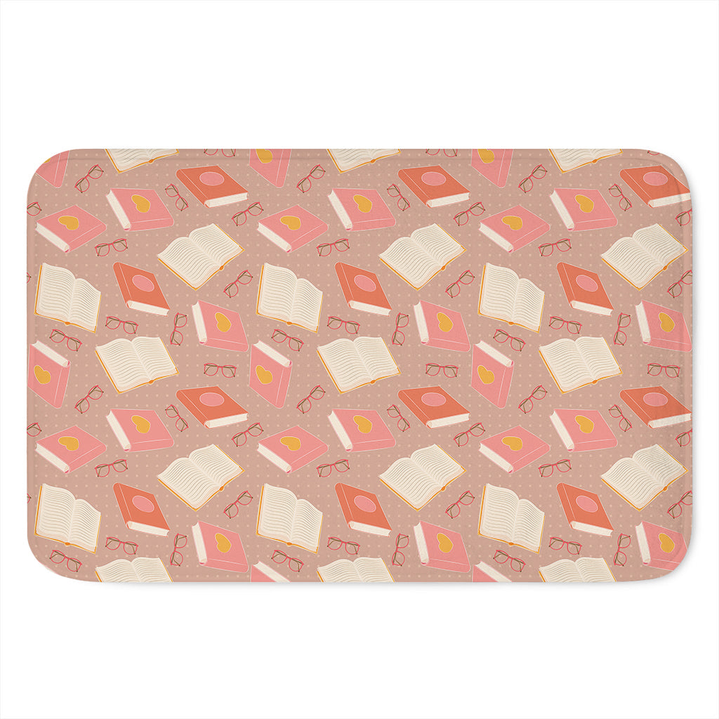Reading Books And Glasses Pattern Print Indoor Door Mat