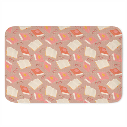 Reading Books And Glasses Pattern Print Indoor Door Mat