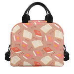 Reading Books And Glasses Pattern Print Insulated Lunch Bag