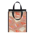 Reading Books And Glasses Pattern Print Insulated Lunch Tote