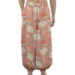 Reading Books And Glasses Pattern Print Lantern Pants
