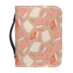 Reading Books And Glasses Pattern Print Leather Bible Cover