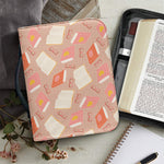 Reading Books And Glasses Pattern Print Leather Bible Cover