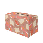 Reading Books And Glasses Pattern Print Leather Tissue Box Cover