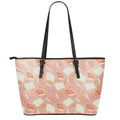 Reading Books And Glasses Pattern Print Leather Tote Bag With Zipper