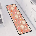 Reading Books And Glasses Pattern Print Long Kitchen Mat