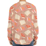 Reading Books And Glasses Pattern Print Long Sleeve Baseball Jersey