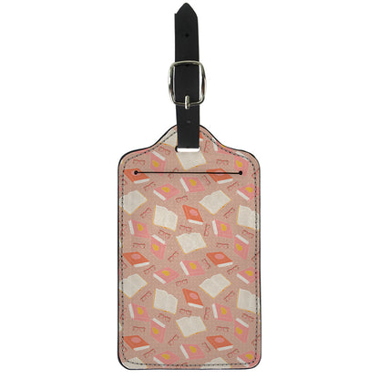 Reading Books And Glasses Pattern Print Luggage Tag