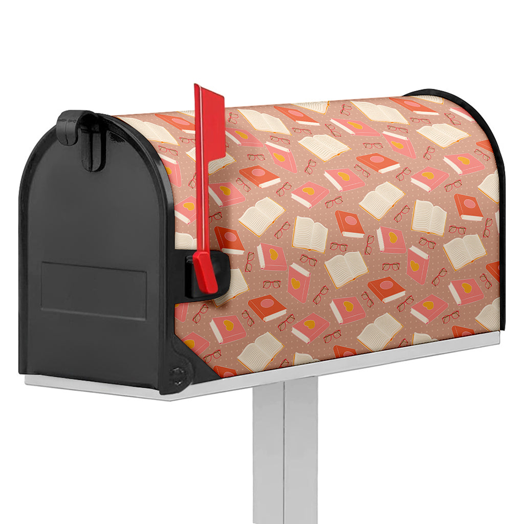 Reading Books And Glasses Pattern Print Mailbox Cover