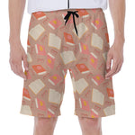 Reading Books And Glasses Pattern Print Men's Beach Shorts