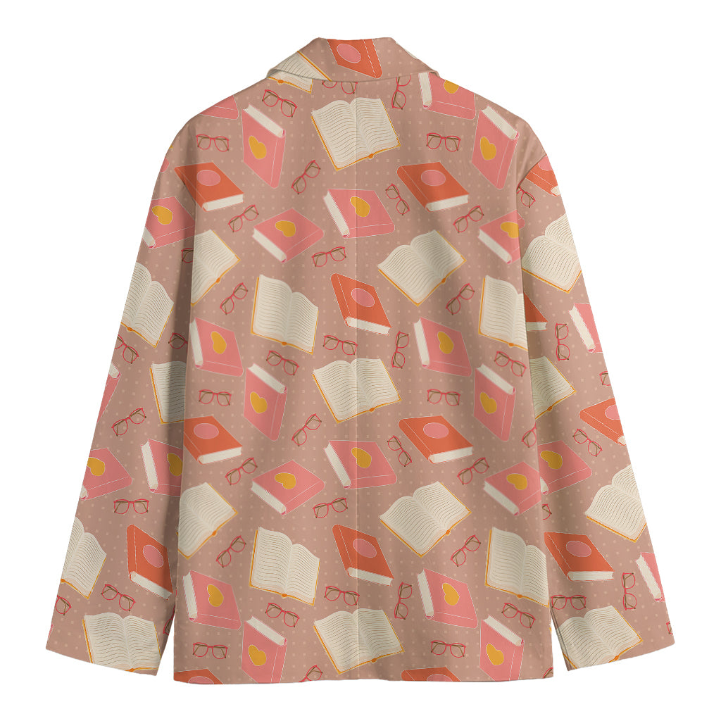 Reading Books And Glasses Pattern Print Men's Blazer