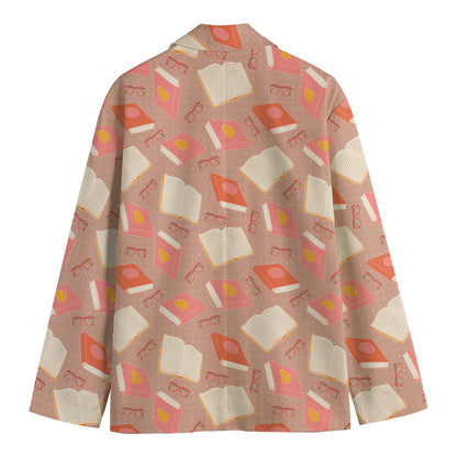 Reading Books And Glasses Pattern Print Men's Blazer