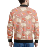 Reading Books And Glasses Pattern Print Men's Bomber Jacket