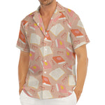 Reading Books And Glasses Pattern Print Men's Deep V-Neck Shirt