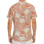 Reading Books And Glasses Pattern Print Men's Deep V-Neck Shirt