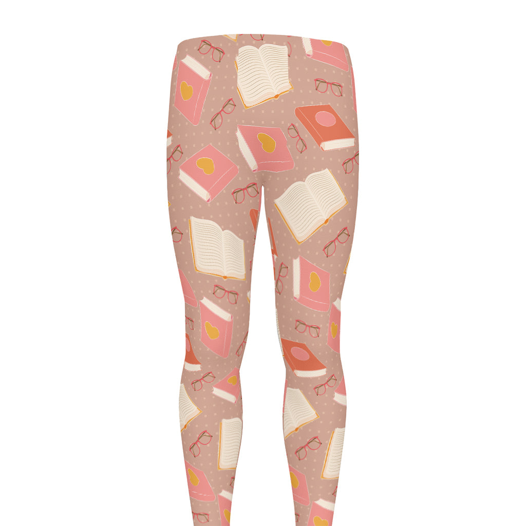 Reading Books And Glasses Pattern Print Men's leggings