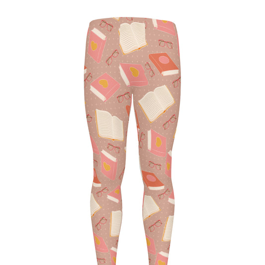 Reading Books And Glasses Pattern Print Men's leggings