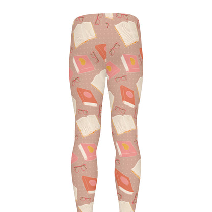 Reading Books And Glasses Pattern Print Men's leggings