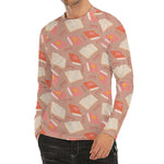 Reading Books And Glasses Pattern Print Men's Long Sleeve Rash Guard