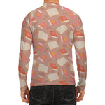 Reading Books And Glasses Pattern Print Men's Long Sleeve Rash Guard