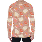 Reading Books And Glasses Pattern Print Men's Long Sleeve T-Shirt