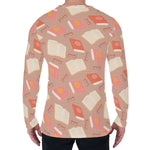 Reading Books And Glasses Pattern Print Men's Long Sleeve T-Shirt