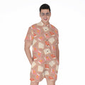 Reading Books And Glasses Pattern Print Men's Romper