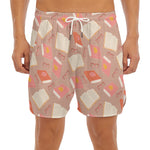 Reading Books And Glasses Pattern Print Men's Split Running Shorts
