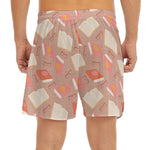 Reading Books And Glasses Pattern Print Men's Split Running Shorts