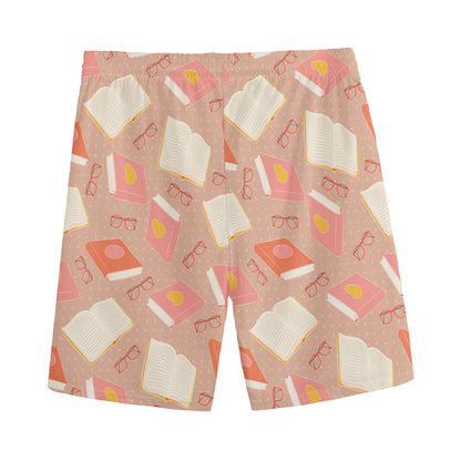Reading Books And Glasses Pattern Print Men's Sports Shorts