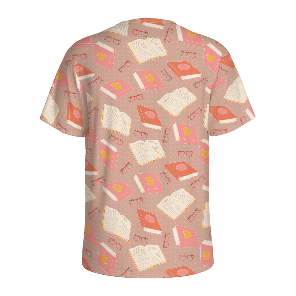 Reading Books And Glasses Pattern Print Men's Sports T-Shirt